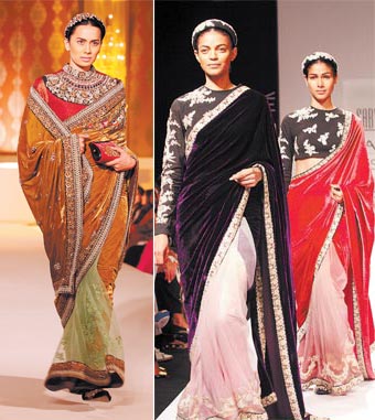 Traditional saris from the winter collection by Sabyasachi Mukherjee