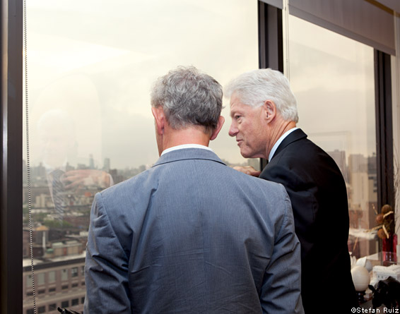 Bill Clinton with Simon Schama