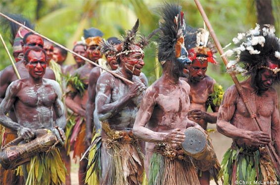 Village life in Papua New Guinea, near the Karawari river
