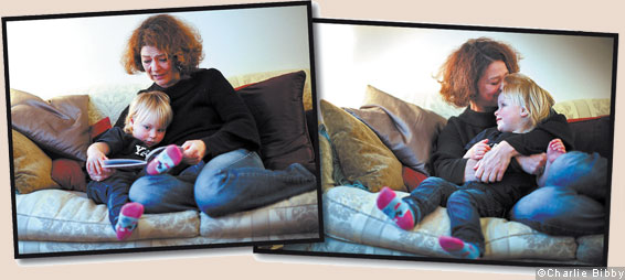 Kate Burgess with her daughter Katya at home in south London